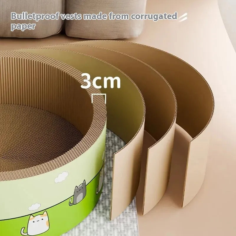 Round and oval corrugated paper cat scratch boards with deepening pit design in sizes from 45cm to 55cm