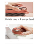 Automatic liquid cleaning brush in ABS plastic with ergonomic grip for shoes and laundry