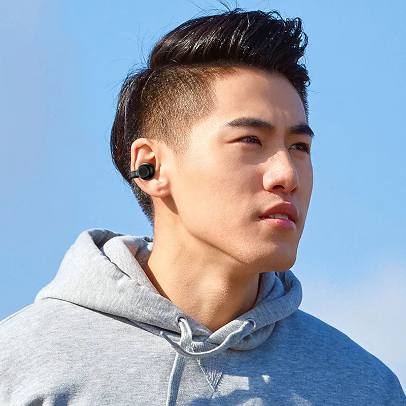 Wireless Bluetooth headset with clip-on design and bone conduction technology