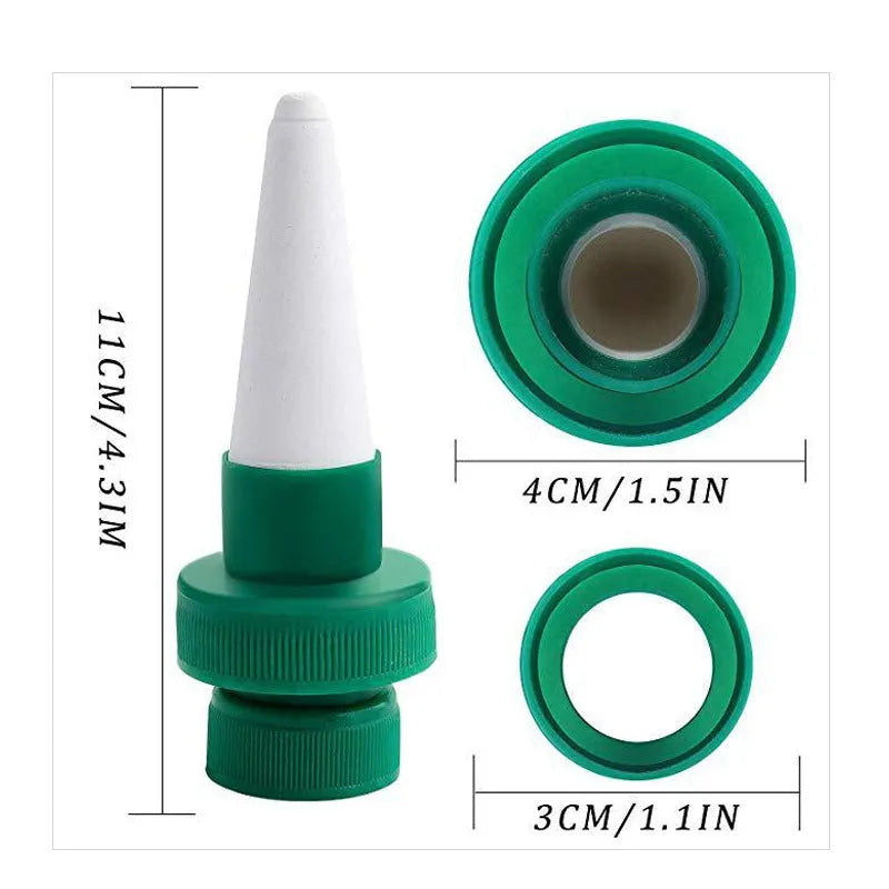 Green ceramic automatic plant watering dripper for cola bottle irrigation system