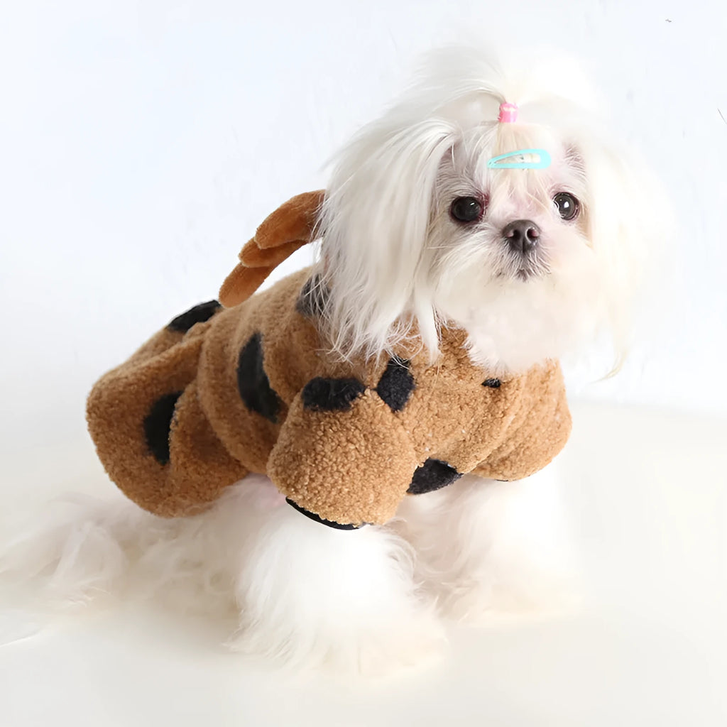 Polka dot elk couple pattern pet clothing for dogs and cats in cloth material