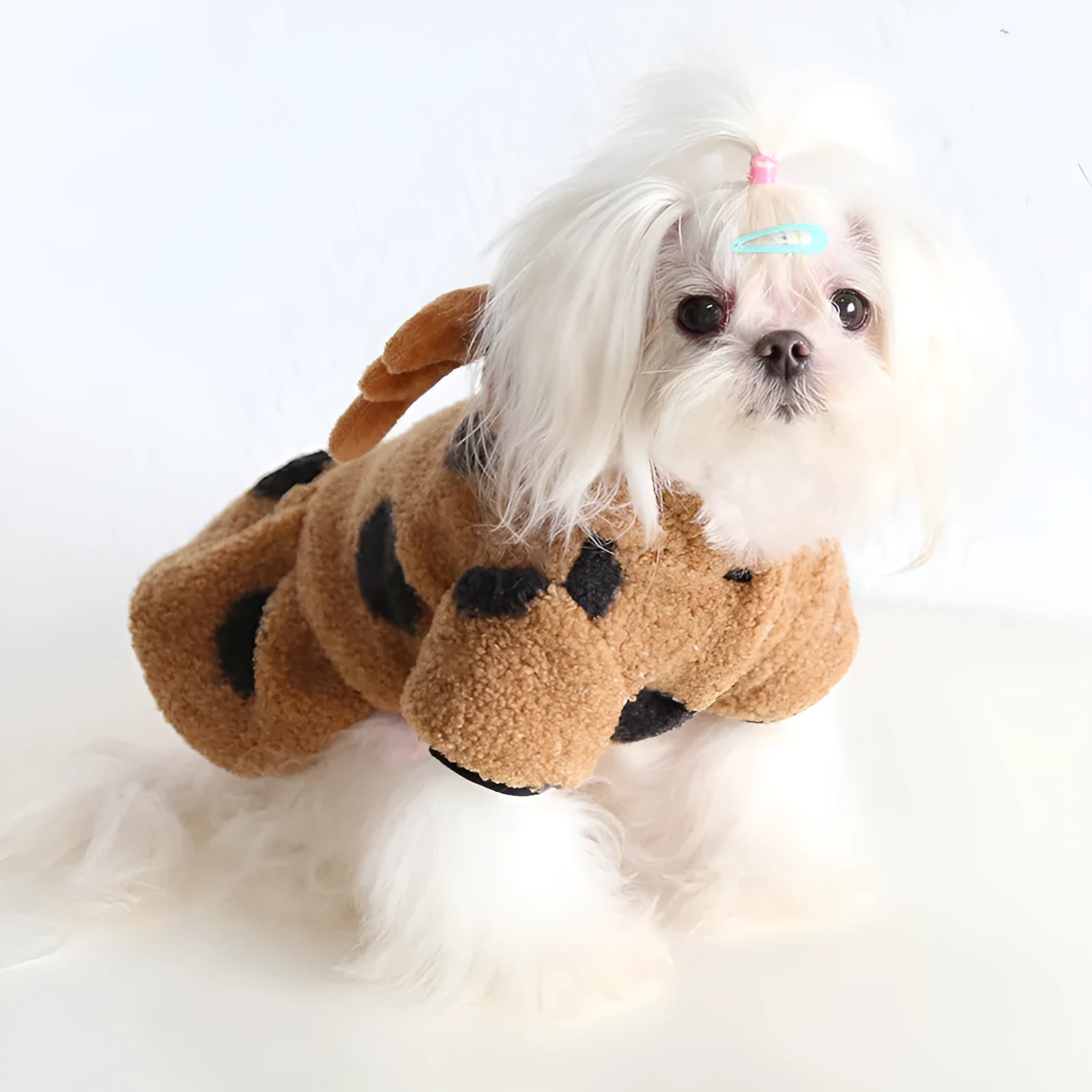 Polka dot elk couple pattern pet clothing for dogs and cats in cloth material