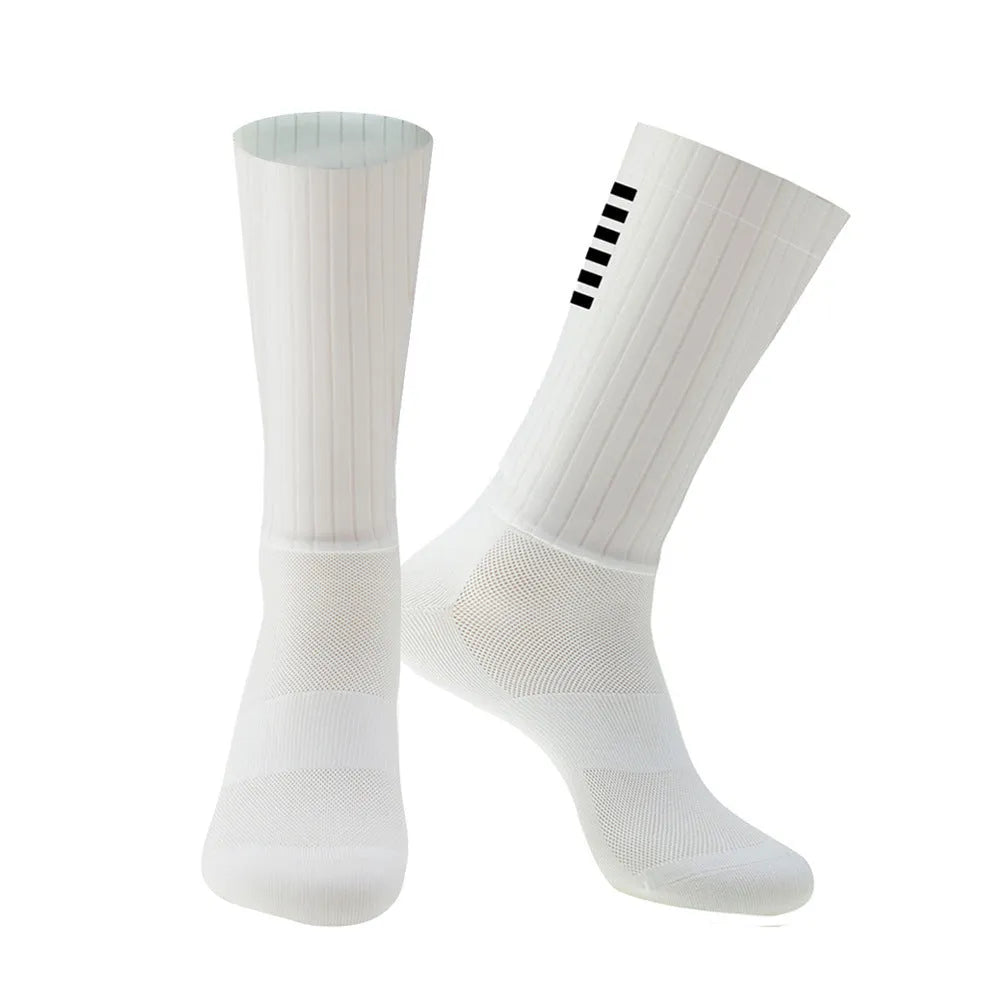 A pair of athletic sports socks for cycling and running, shown in one of six available colours.