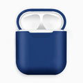 Colour options for a silicone shockproof AirPods case with an antiloss rope attached.