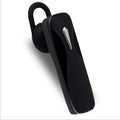 M163 car Bluetooth headset in black and white colour options showing call and music control buttons.