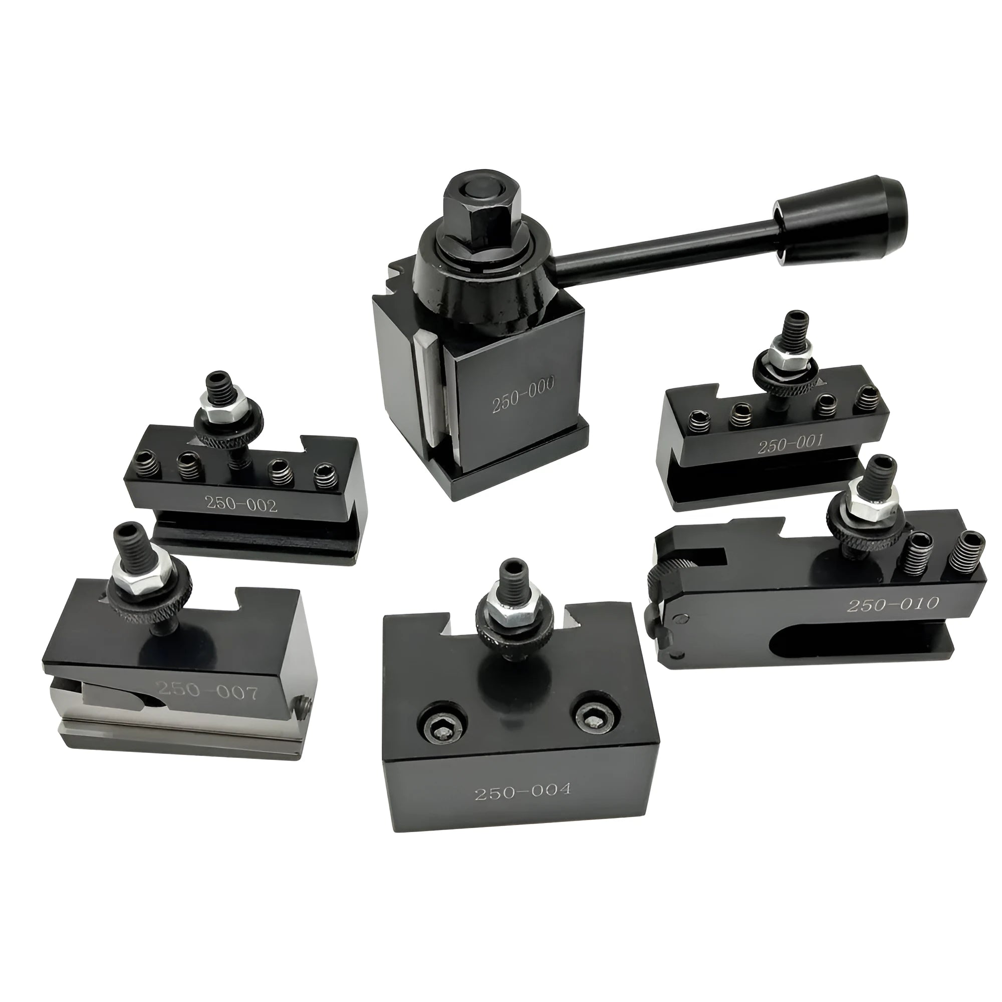 Machifit 250 wedge steel quick change tool post for woodworking lathes with tool holders