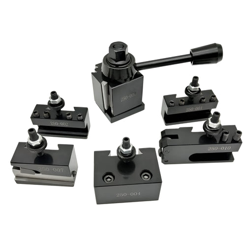 Machifit 250 wedge steel quick change tool post for woodworking lathes with tool holders