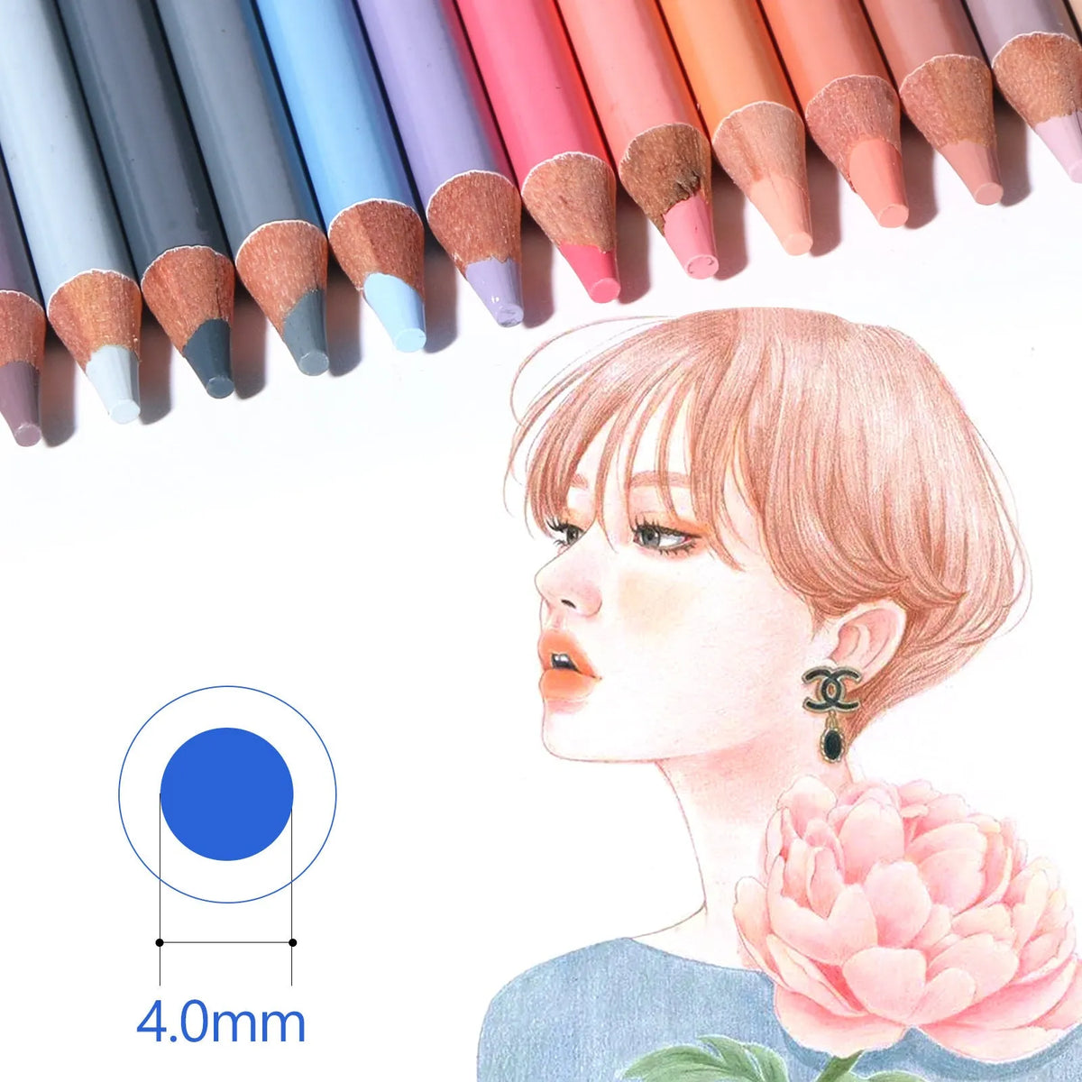 24-colour skin tone pencils for portrait artwork in metal tin case