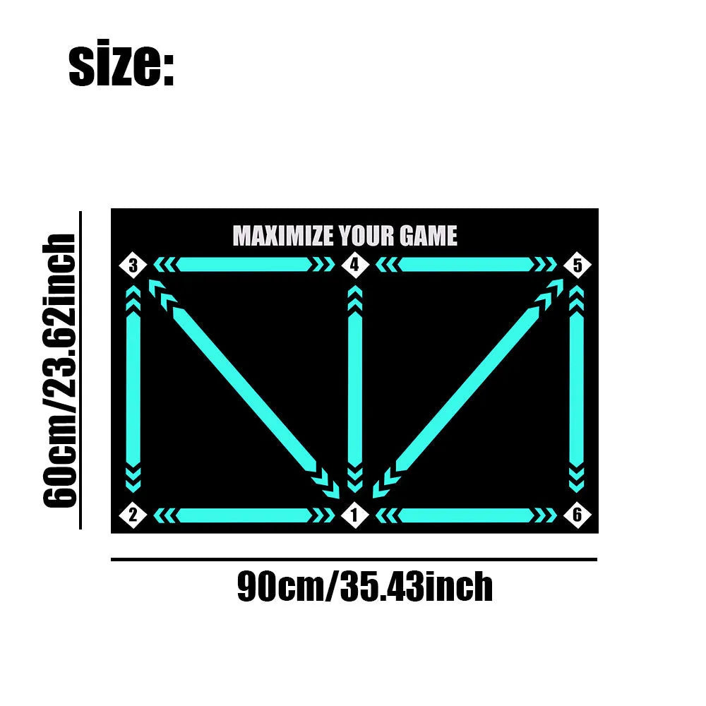 Rubber football training mat in cushion colour for indoor skill practice