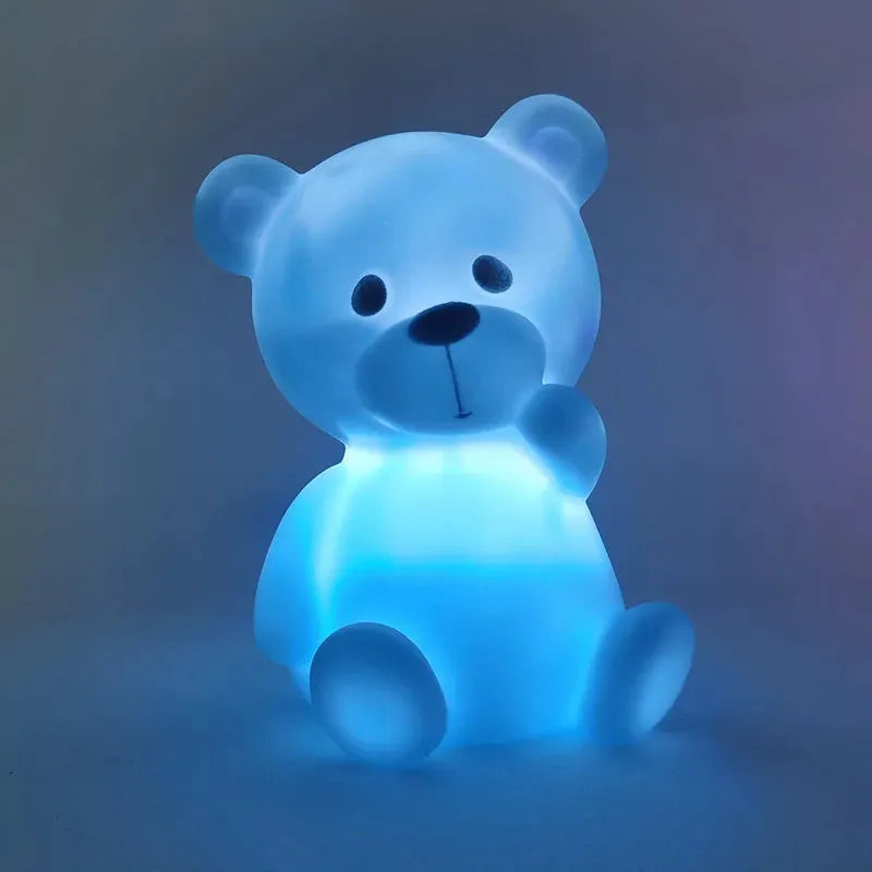 Cartoon enamel LED bedside lamp in Cloud Blue, 12x8x8cm, for children's room decoration