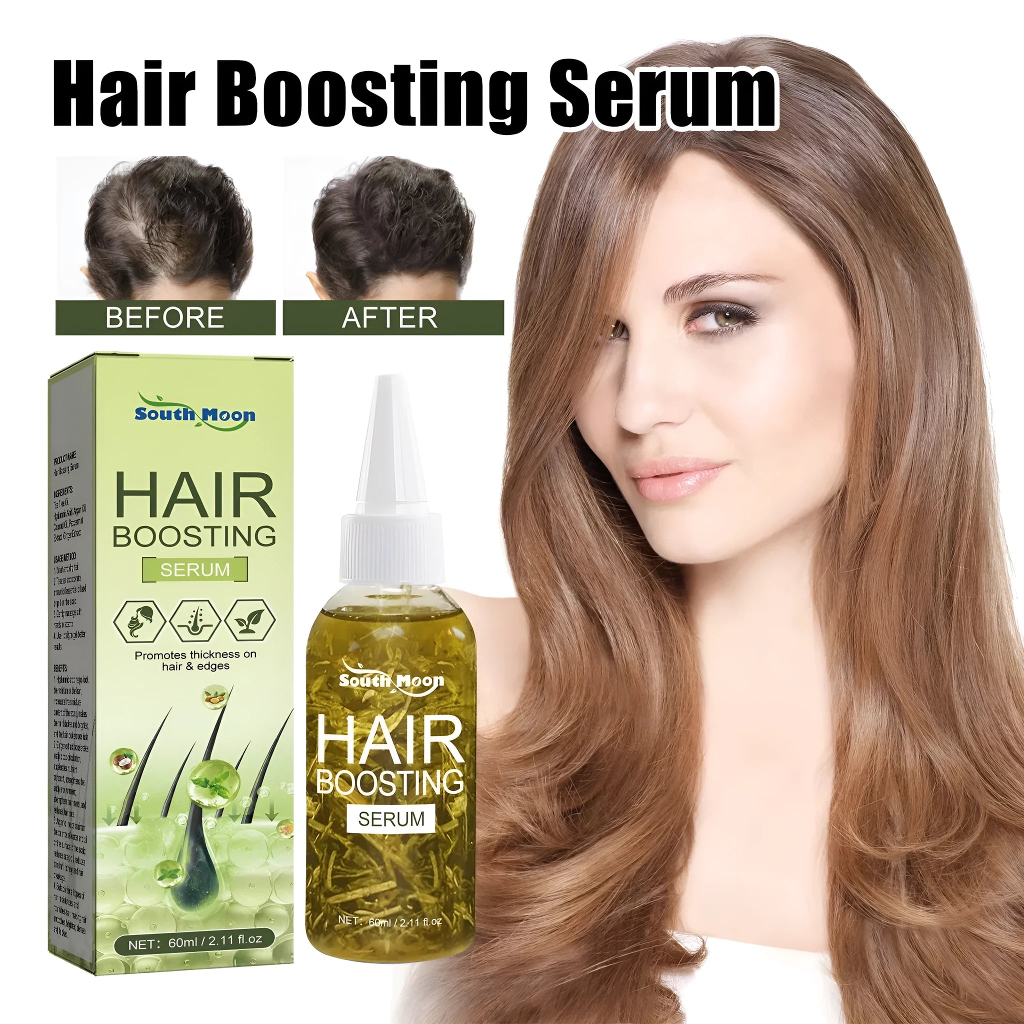 60ml dropper bottle of anti-fall repair hair essential oil for dry, brittle hair treatment