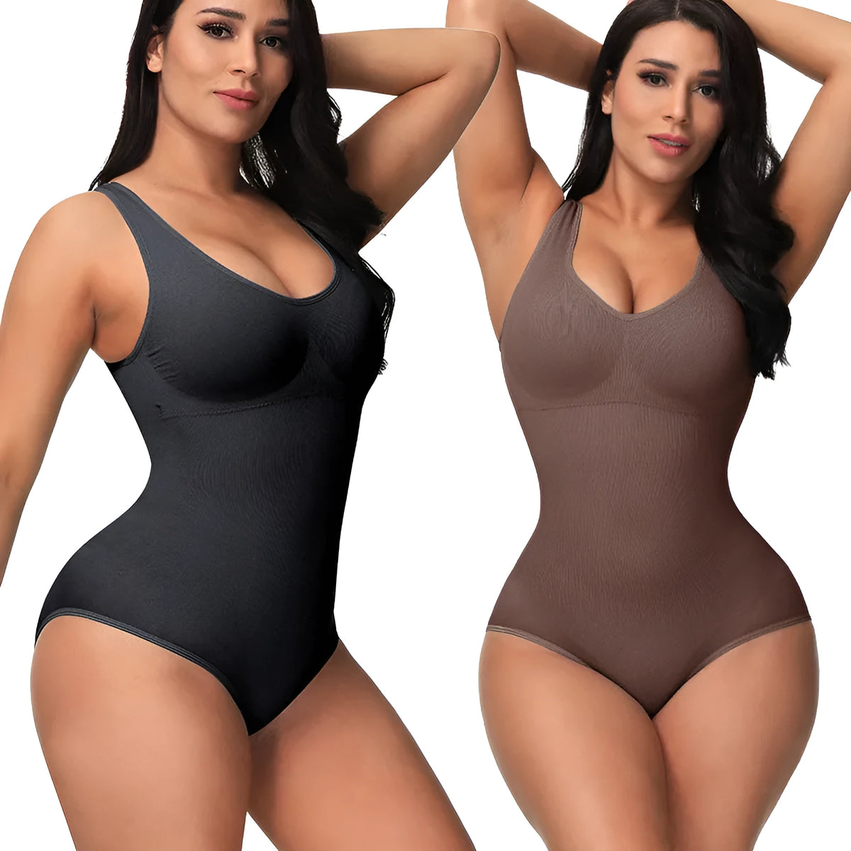 Seamless nylon bodysuit corset in multiple colours providing waist support and body sculpting