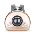 Transparent space capsule cat carrier bag in PC canvas with rose gold cover
