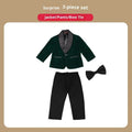 Children's corduroy suit set in wine red, black, dark green or sapphire blue, 3 or 4 piece, sizes 80cm to 150cm