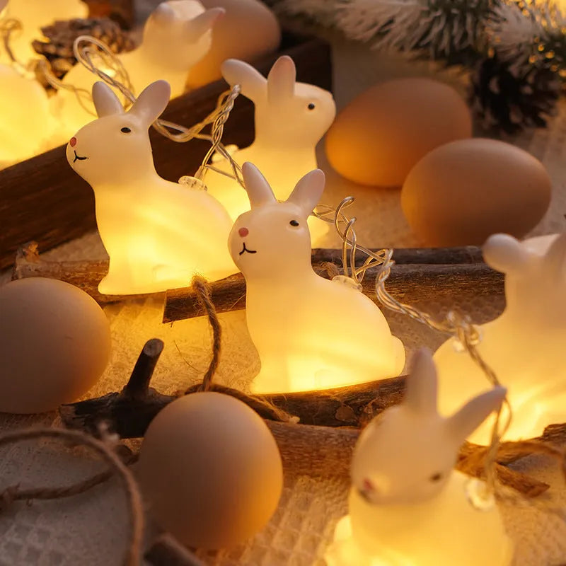 Easter plastic egg lamp 1.5M 10-lamp warm white light string with Cross or Smile design
