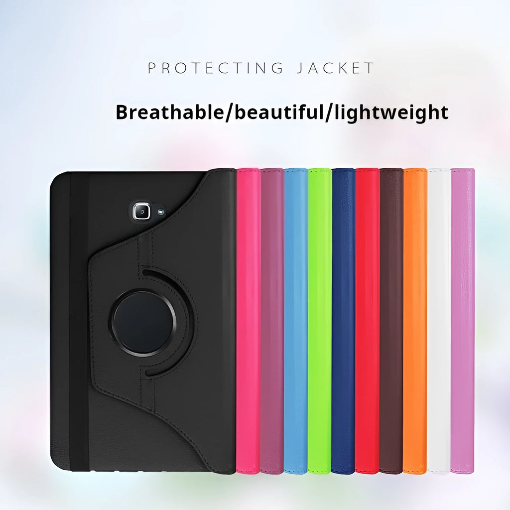 iPad rotating litchi grain leather protective case in clamshell design with multiple colour options