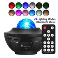 Small black bowl-shaped starry sky projection lamp with rotating water ripple laser patterns