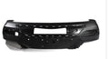 A black universal plastic car bumper for front or rear vehicle mounting.