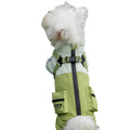 Autumn winter dog raincoat for small medium dogs windproof waterproof four-legged cotton coat with reflective stripes blue colour