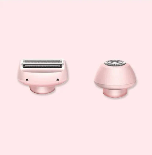 2 in 1 women's electric shaver with square foil and round rotating heads, USB rechargeable, pink colour