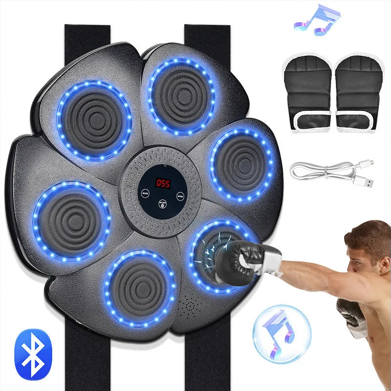 Smart music boxing machine wall target with Bluetooth and LED lights