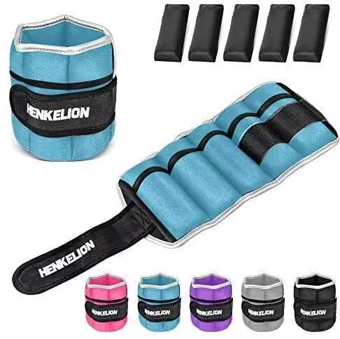 Reflective adjustable leg sandbag in neoprene with iron sand fill, available in multiple colours and weights