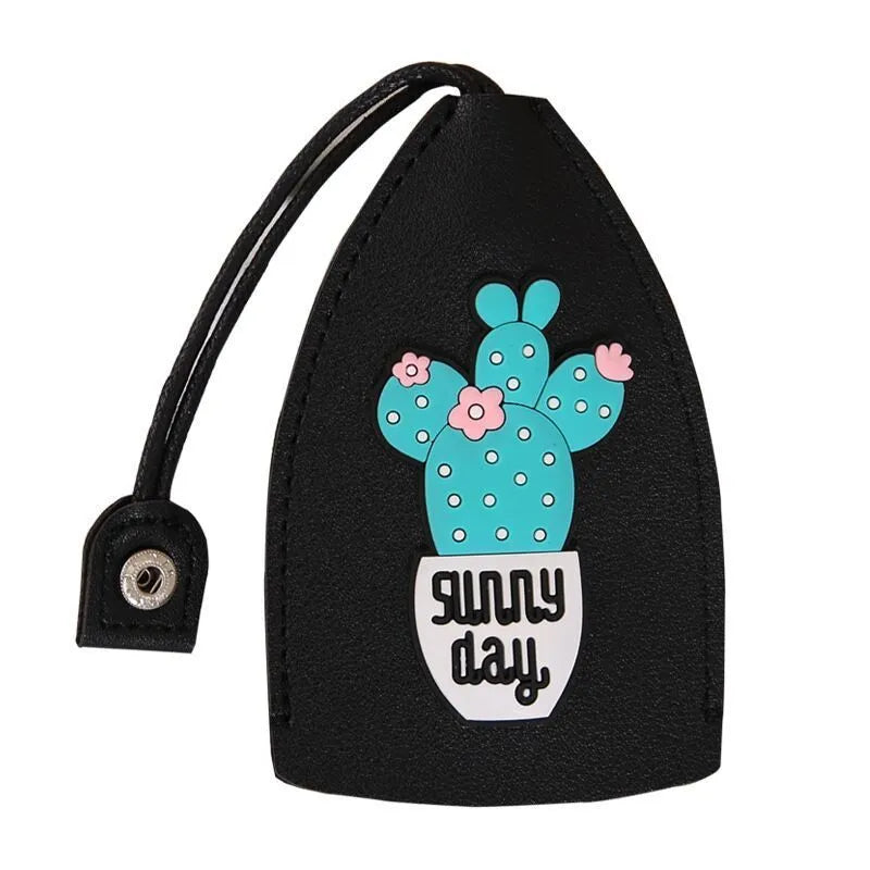 Cartoon design pull-out key case for car keys made from PU leather with pull-out tab