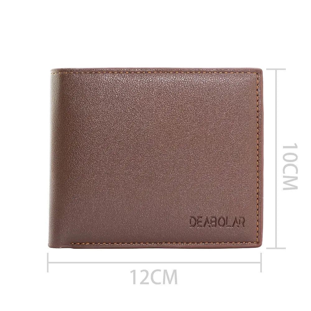 Men's brown leather wallet with a silver zipper closure, shown with individual packaging.
