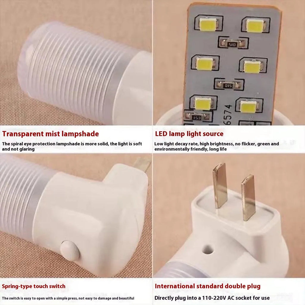 Modern minimalist plug-in night light with square 6.5cm design and dual light options
