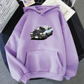 Printed unisex hoodie with three-quarter sleeves in metal silk fabric, artistic retro style, shown in one of twelve colours