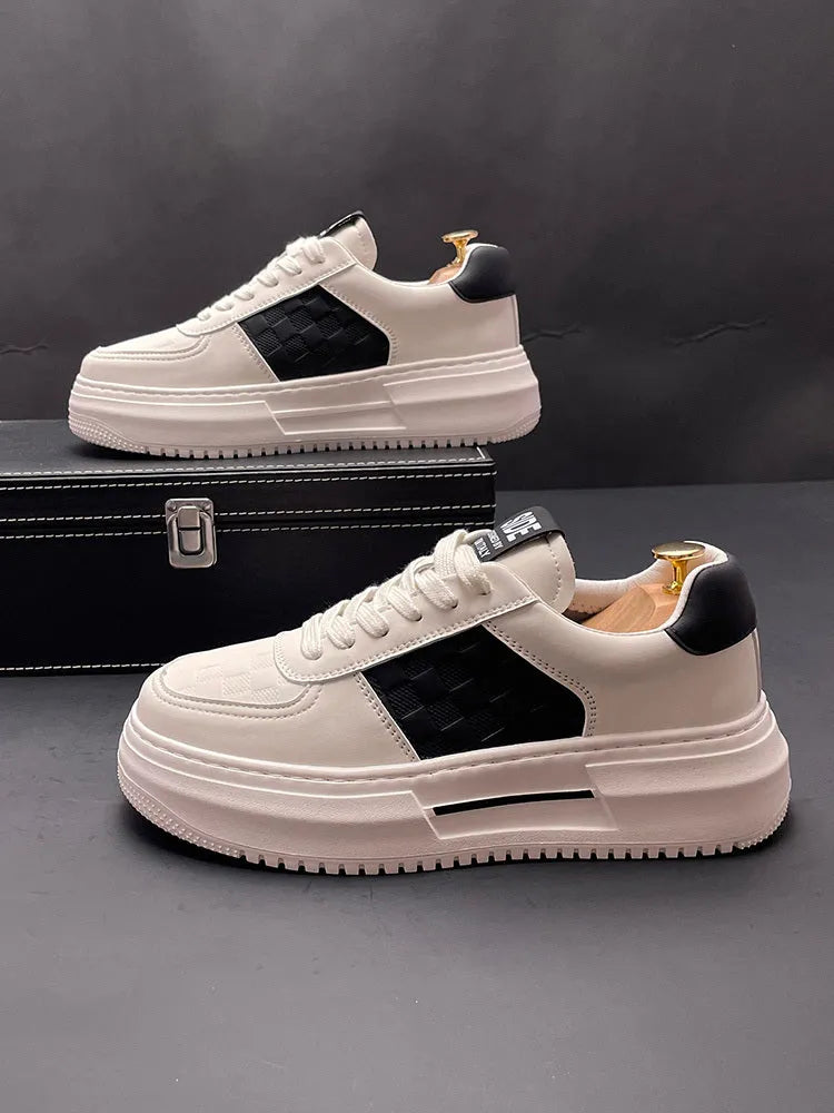 Casual sports shoes with cloth upper in white green and white black colour options