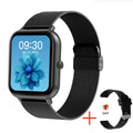 ZL54C Smart Watch in black with Milan steel strap showing heart rate and blood oxygen monitoring