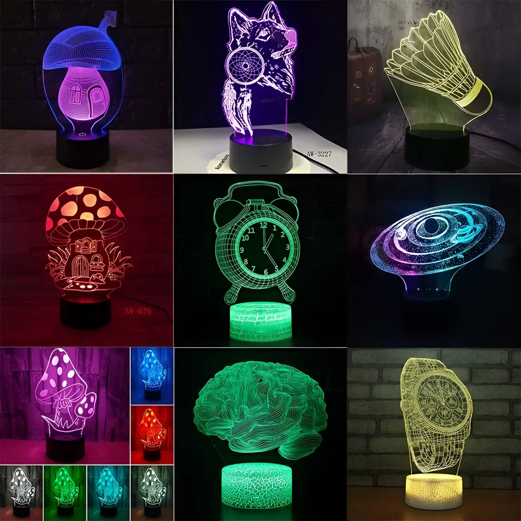 3D colourful touch remote control LED desk lamp with USB power supply for study rooms