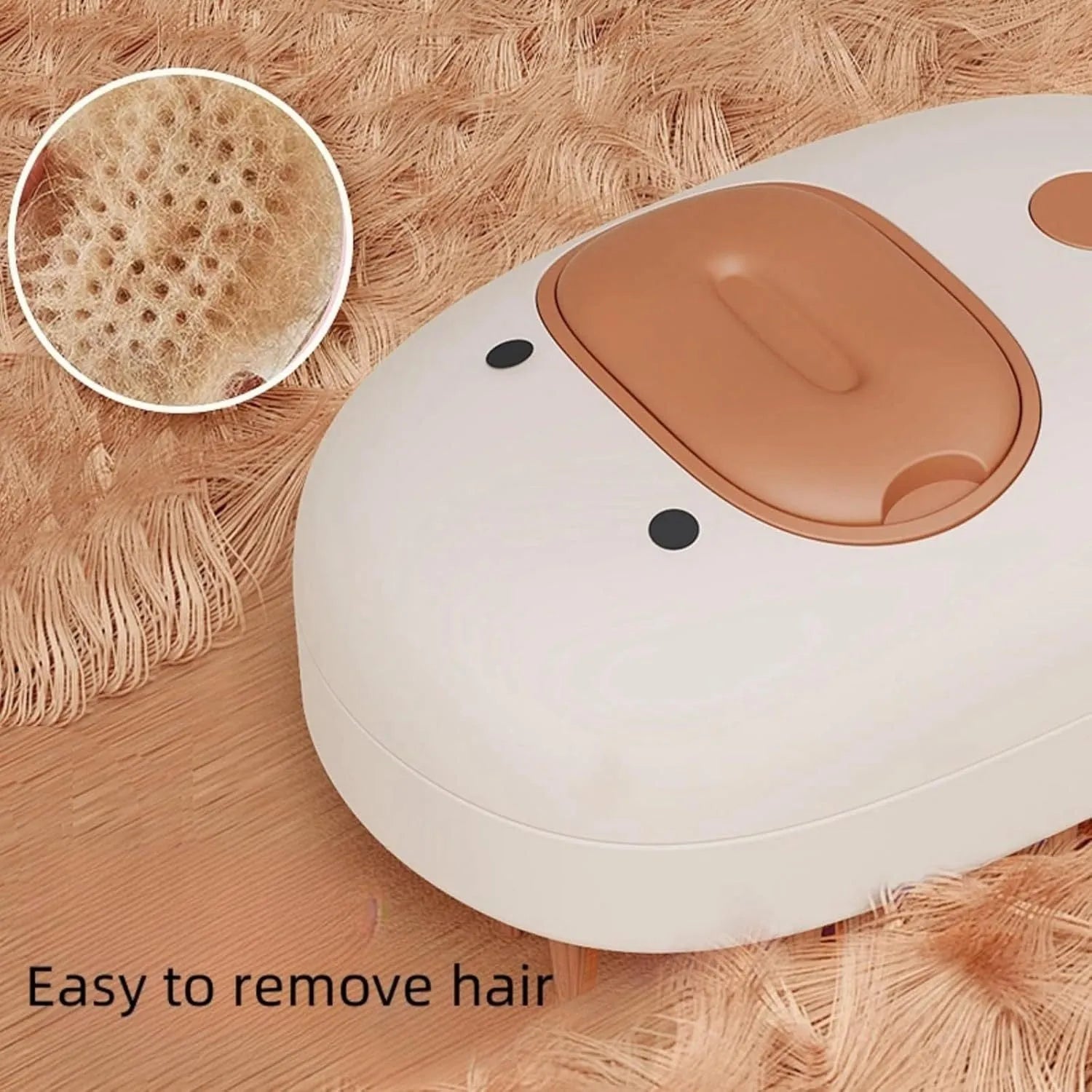White or yellow rechargeable pet steam brush for grooming dogs and cats.