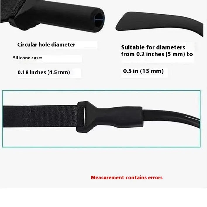 Black adjustable glasses cord with silicone earpiece ends for securing spectacles