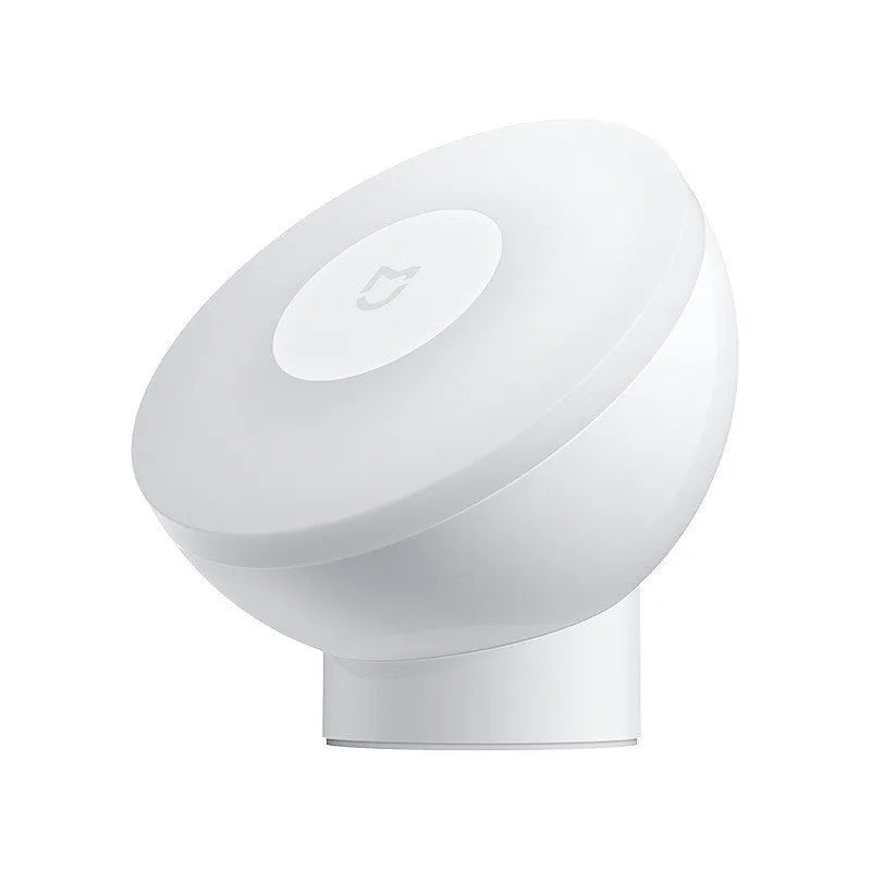White modern bedside table lamp with human body induction and Bluetooth connectivity