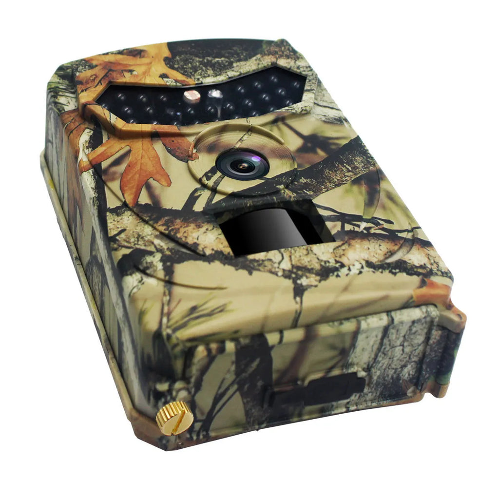 Yellow brown 16MP hunting game camera with infrared night vision for wildlife monitoring