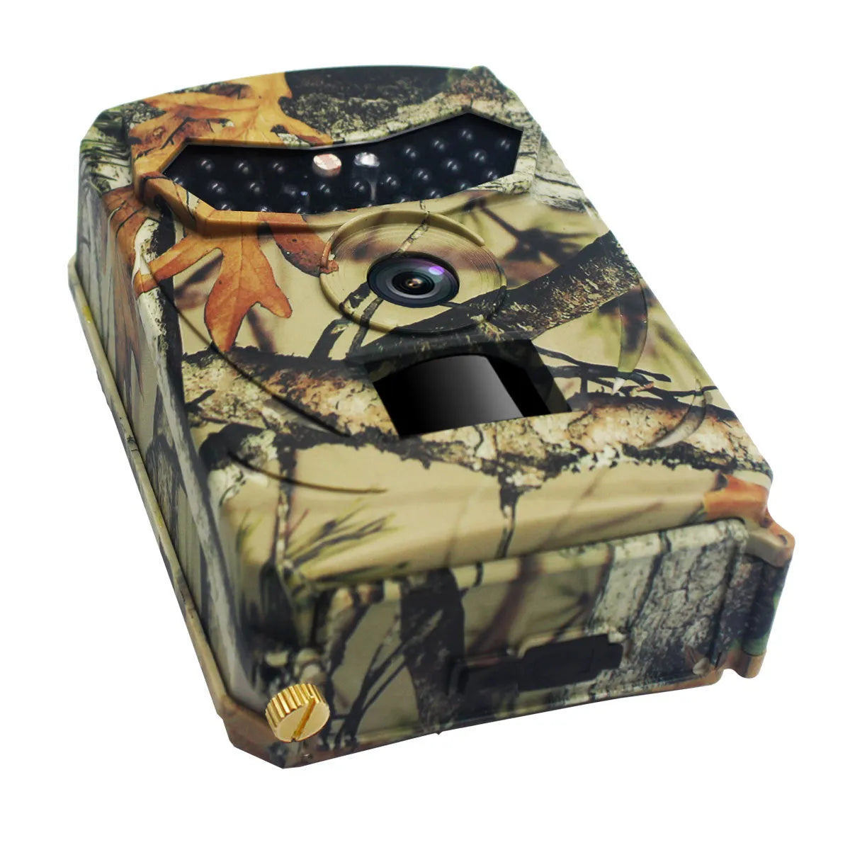 Yellow brown 16MP hunting game camera with infrared night vision for wildlife monitoring