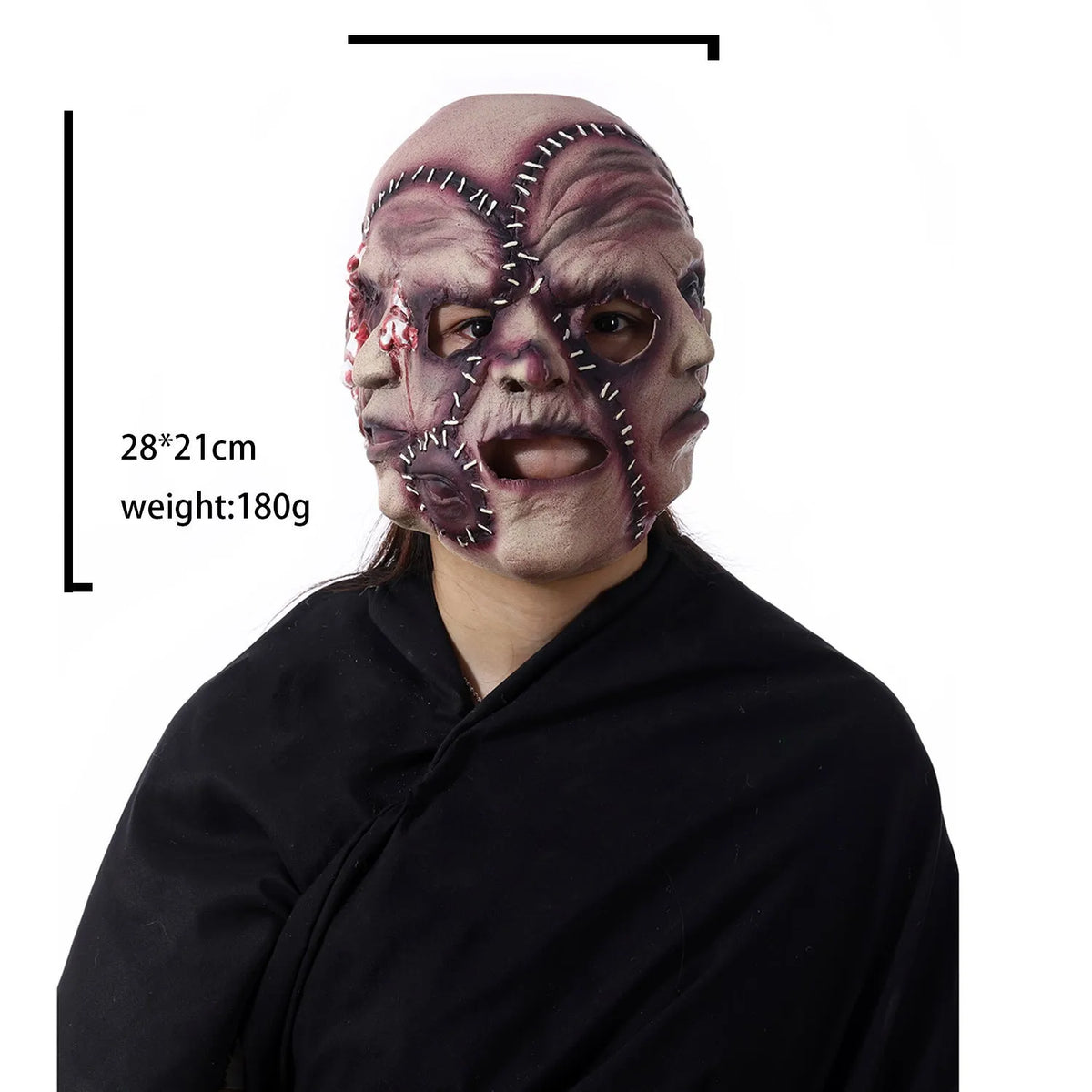 Adult three-sided grimace horror mask made from natural latex for Halloween cosplay.