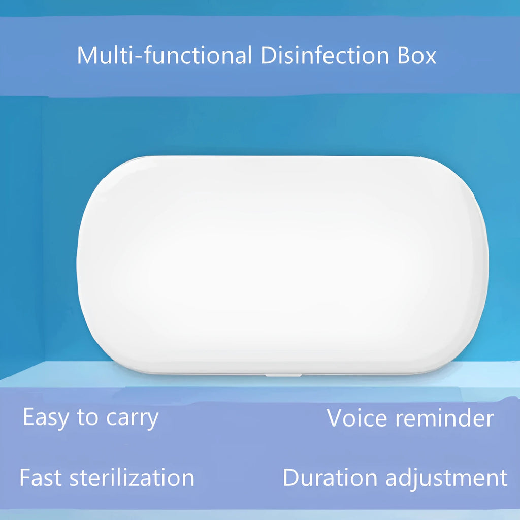White ABS wireless sterilizer box with UV light for disinfecting phones and jewelry