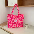 Women's large capacity shoulder bag in oxford cloth with contrast colour detailing and three-dimensional pocket