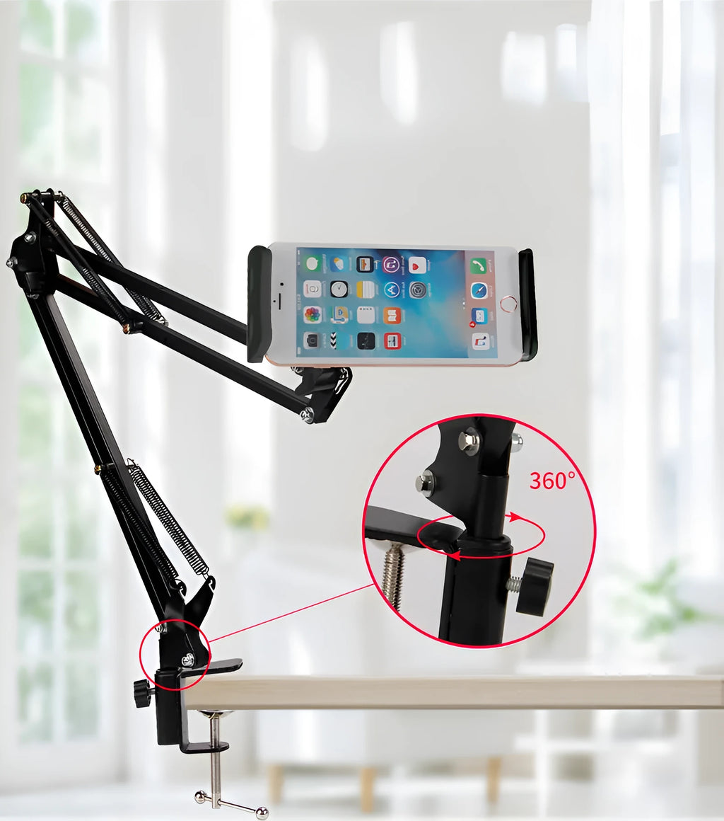 Black and white 10cm desktop phone tablet stand for hands-free viewing