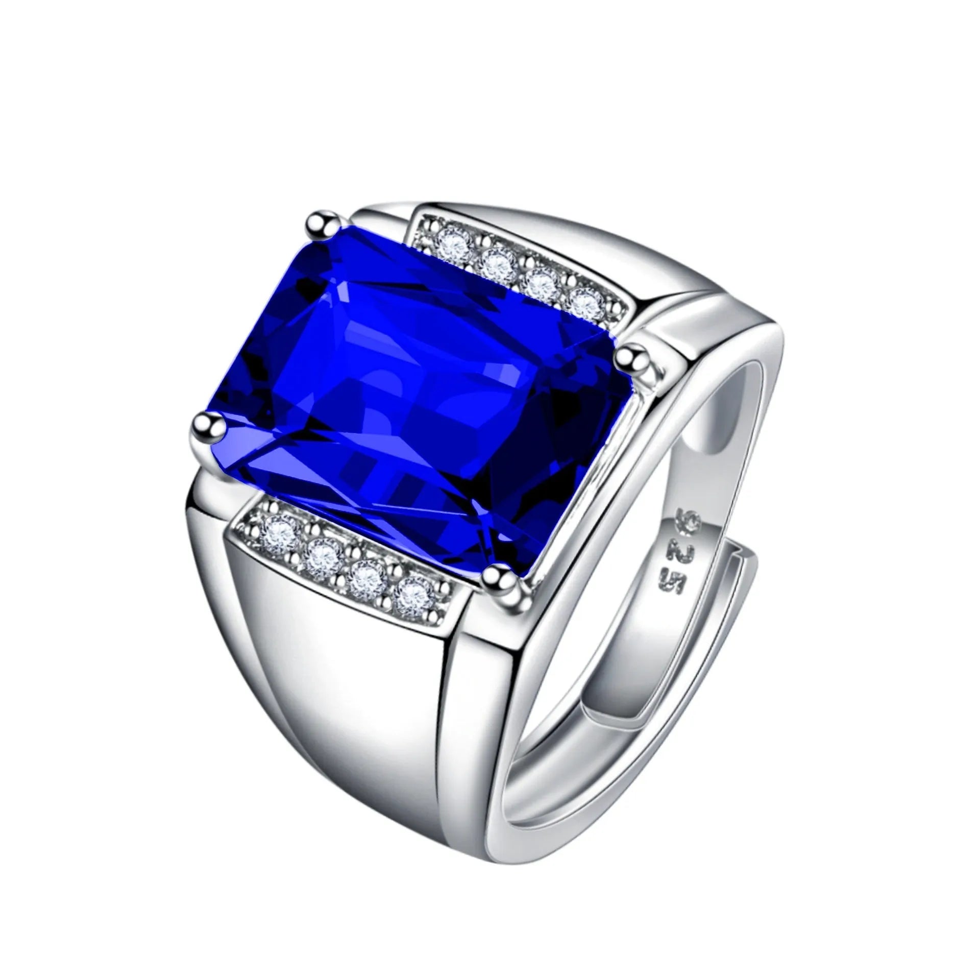 Adjustable geometric copper ring with a sparkling purple amethyst-coloured gemstone.