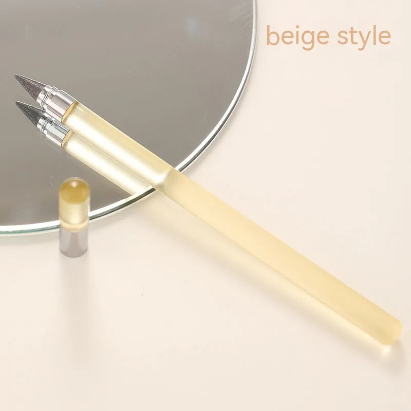 Transparent acrylic eternal pencil with alloy writing tip and plastic housing
