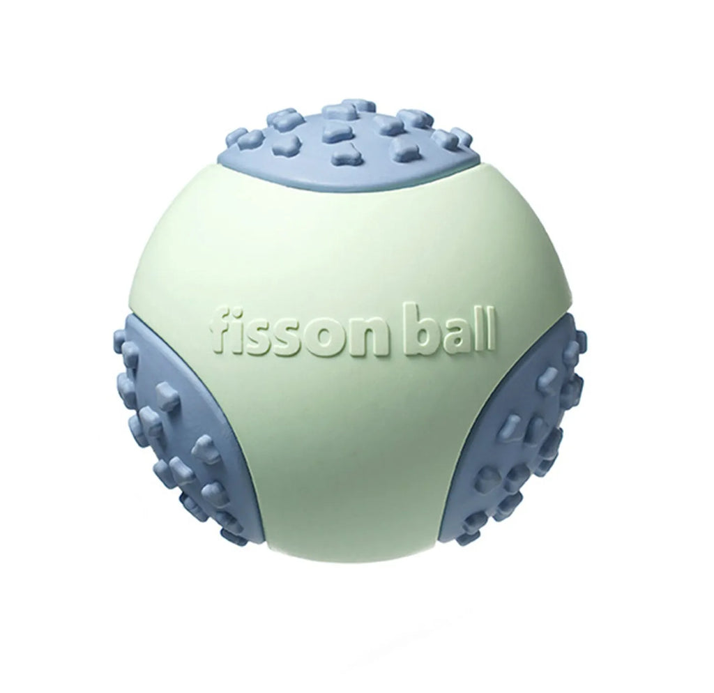 Green and pink durable dog rolling ball toys for small and medium dogs, 64mm diameter with washable shell