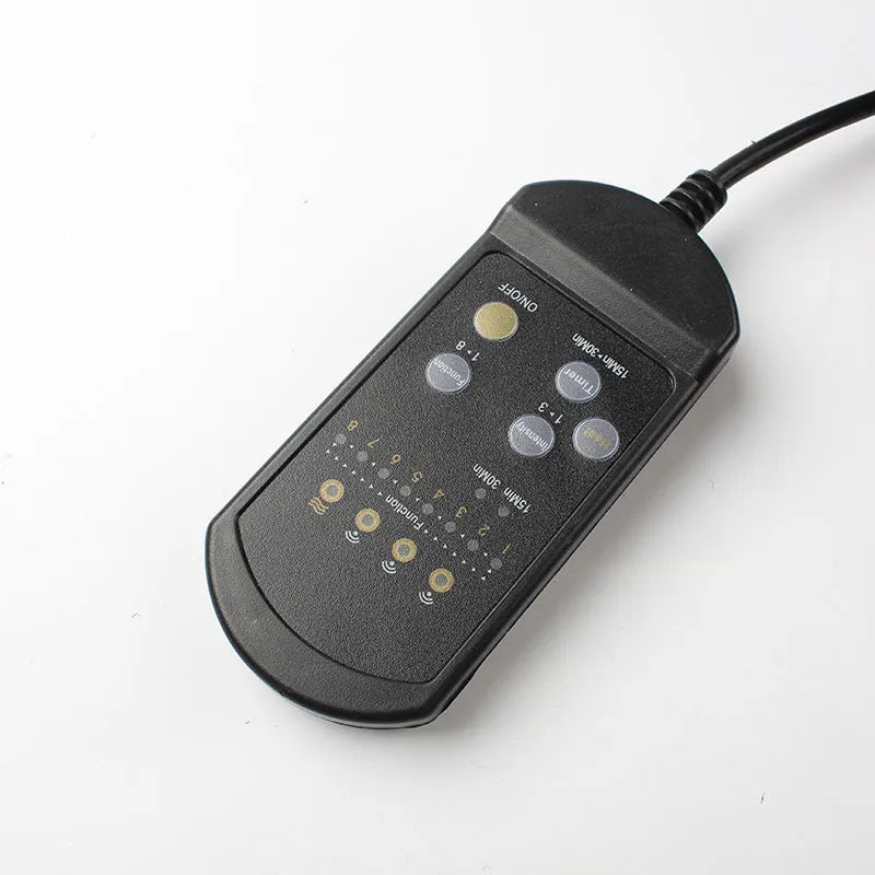 Black heating massage mat with infrared physiotherapy function and adjustable speed control