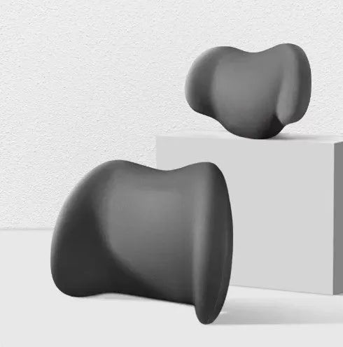 Memory foam car headrest and back support cushion set in black, green, grey or pink