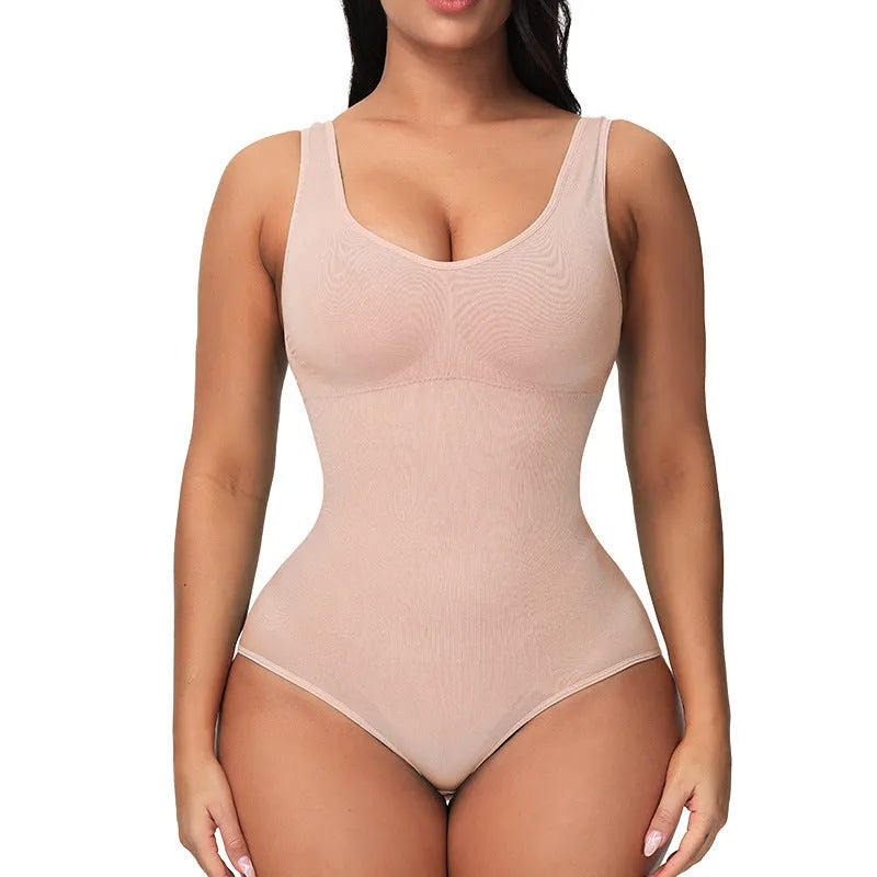 Seamless nylon bodysuit corset in multiple colours providing waist support and body sculpting