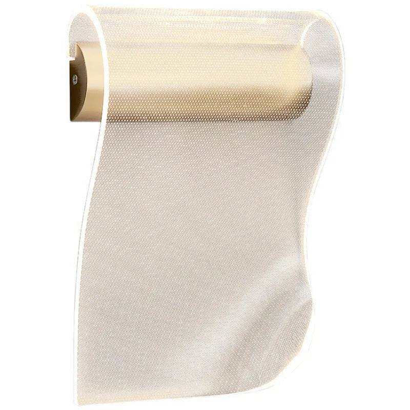 Simple iron and acrylic wall lamp with LED light, shown in left bend and right bend colour options