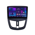 Peugeot 207 Android large screen 9 inch black car stereo with plastic hardware glass